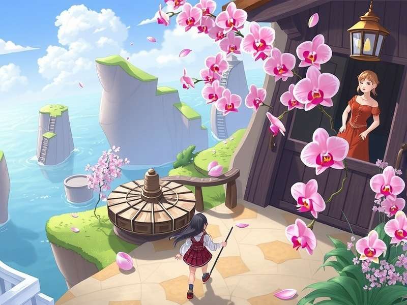 A stunning visual of the rare Junes Journey Orchid in full bloom within the game's environment