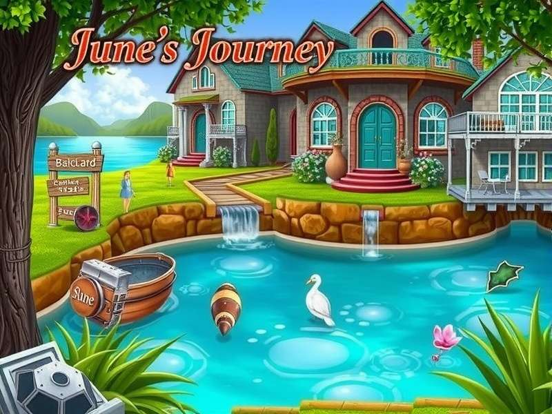 June's Journey Hidden Object Game Scene showing detective searching for clues