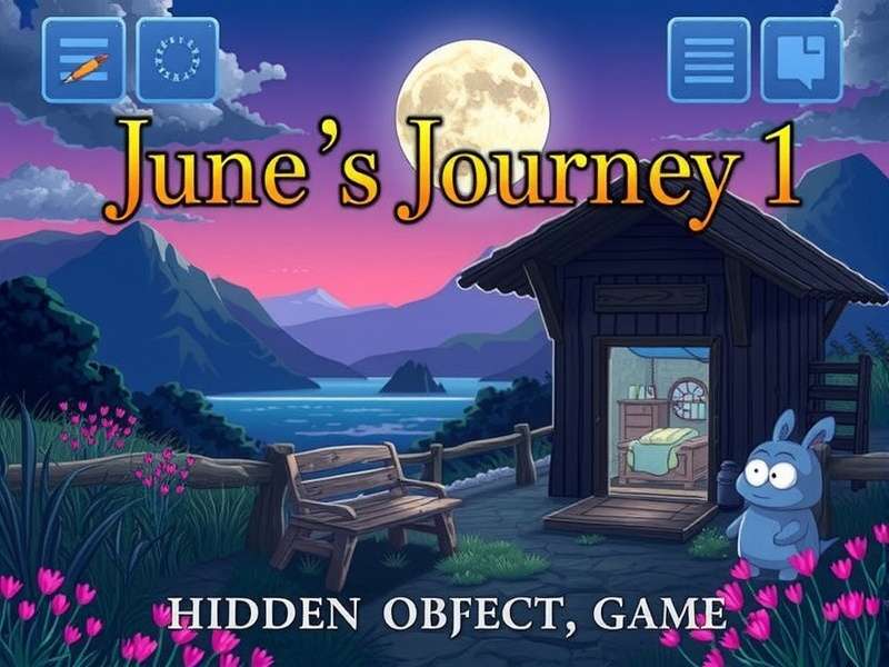 June's Journey hidden object game scene with magnifying glass and clues